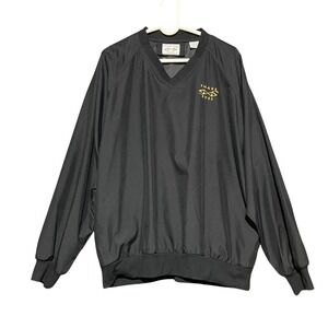 VTG Snake Eyes Pullover Mens L Black Windbreaker V‎ Neck Golfing Lightweight